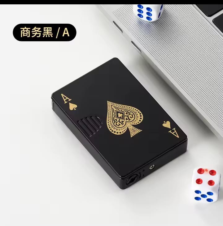 Premium Metal Poker Lighter – Windproof Green Flame Cigarette Lighter